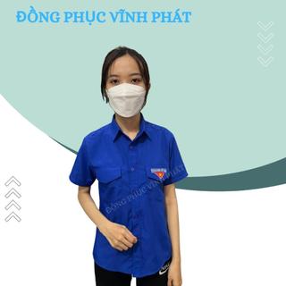 Áo Sơ Mi Đoàn Thanh Niên Nữ Tay Ngắn Logo Thêu chất đẹp - VĨNH PHÁT