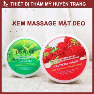 Kem Massage Mặt Trà Xanh/Dâu Tây DEOPROCE Hàn Quốc 300g Kem Mát Xa Cho Da Mụn Dùng Trong Spa