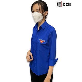 Áo Sơ Mi Đoàn Thanh Niên Nữ Tay Dài Logo Thêu chất đẹp - VĨNH PHÁT