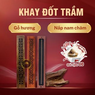 Hộp Gỗ Đốt Trầm Hương Không Tăm Tramvn Khay Đựng Dụng Cụ Để Đốt Nhang Trầm