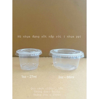 [HỮU PHONG]Combo 100 hủ đựng sốt 1oz, 2oz HP nắp rời đựng nứơc chấm, trân châu
