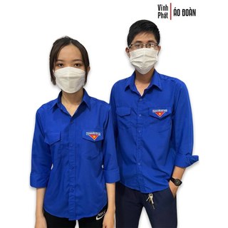 Áo Sơ Mi Đoàn Thanh Niên Nam Nữ Tay Dài Logo Thêu - VĨNH PHÁT Hình Thật