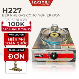 Bếp Gas Đơn, Bếp Ga Đơn Công Nghiệp H227 Inox Cao Cấp, Bếp Gas Công Nghiệp Đơn, Bếp Khè Gas Đơn Bảo Hành 12 Tháng