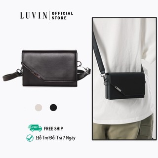 Túi Đeo Vai Da Nam Nữ Sang Trọng LUVIN, Thiết Kế Form Hộp Cứng Cáp, Chất Liệu Da Ca Cấp 
