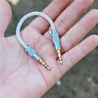 Cáp Aux 2 đầu 3.5mm dài 10cm dây đan 8x.