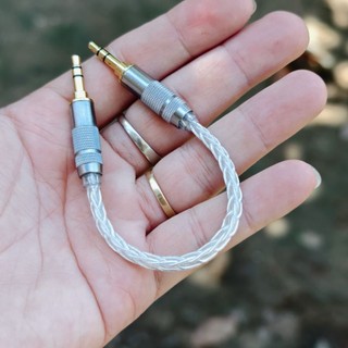 Cáp Aux 2 đầu 3.5mm dài 10cm dây đan 8x.