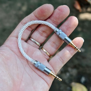 Cáp Aux 2 đầu 3.5mm dài 10cm dây đan 8x.