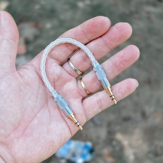 Cáp Aux 2 đầu 3.5mm dài 10cm dây đan 8x.