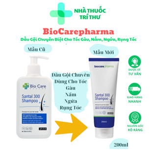 Dầu gội dược liệu BIO CARE PHARMA giảm gàu, nấm ngứa da đầu Santal 300 Shampoo 100ml, 200ml