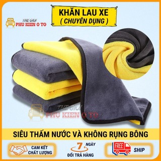 Khăn Lau Xe Hơi Ô Tô Cao Cấp Gia Dụng Đa Năng Siêu Thấm Microfiber, Không rụng lông