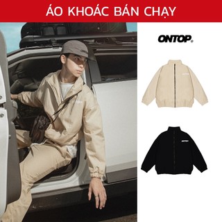 Áo khoác kaki nam nữ local brand ONTOP form rộng nhiều màu khóa kéo Oversized Jacket Kaki | O18-AK9