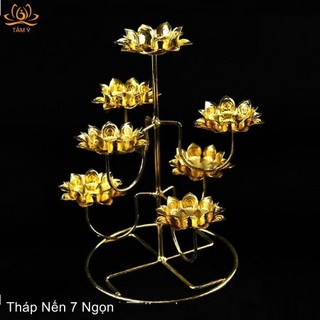 Tháp Chân Đế Nến 3 Tầng 7 Ngọn Hình Bông Sen