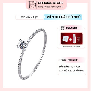 Nhẫn bạc 925 bassic chỉ se, nhẫn trơn , nhẫn đá cao đơn giản cá tính trẻ trung Dế Bạc