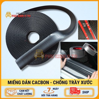 Miếng dán chống xước mạ cacbon cao cấp - Nẹp cacbon dán chống xước nhiều vị trí trên ô tô