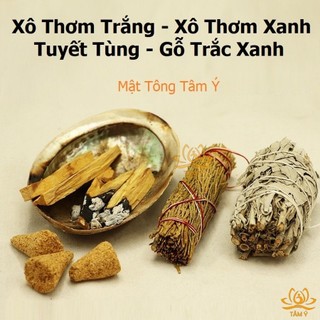 Xô Thơm Trắng, Xô Thơm Xanh, Tuyết tùng, Gỗ Trắc Xanh Palo Santo Nam California White Sage/Blue Sage/Cedar Sage