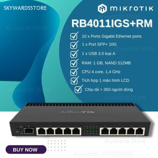 Thiết bị cân bằng tải router mikrotik rb4011igs+rm _chính hãng, mới 100%