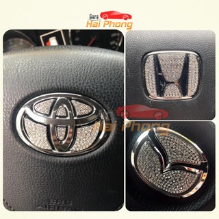 Dán LOGO vô lăng đính đá sang trọng cho xe HYUNDAI-TOYOTA-MZDA-HONDA-MECCIDES-KIA phong cách VIP Nhật Bản
