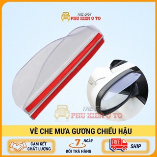 BỘ 02 TẤM VÈ CHE MƯA GƯƠNG KÍNH CHIẾU HẬU XE Ô TÔ