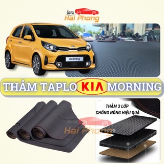 Thảm taplo Kia Morning 2012 - 2024 dập vân Cacbon cao cấp, chống nóng ô tô hiệu quả