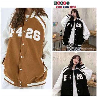 Áo khoác bóng chày Hàn Quốc - Áo bomber nỉ oversized trẻ trung năng động kiểu dáng ulzzang - ECCOO