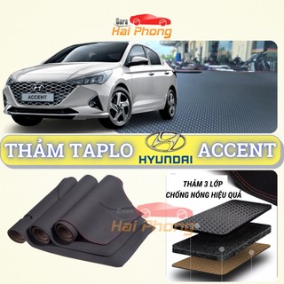 Thảm taplo Hyundai Accent 2010 - 2024 dập vân Cacbon cao cấp, chống nóng ô tô hiệu quả