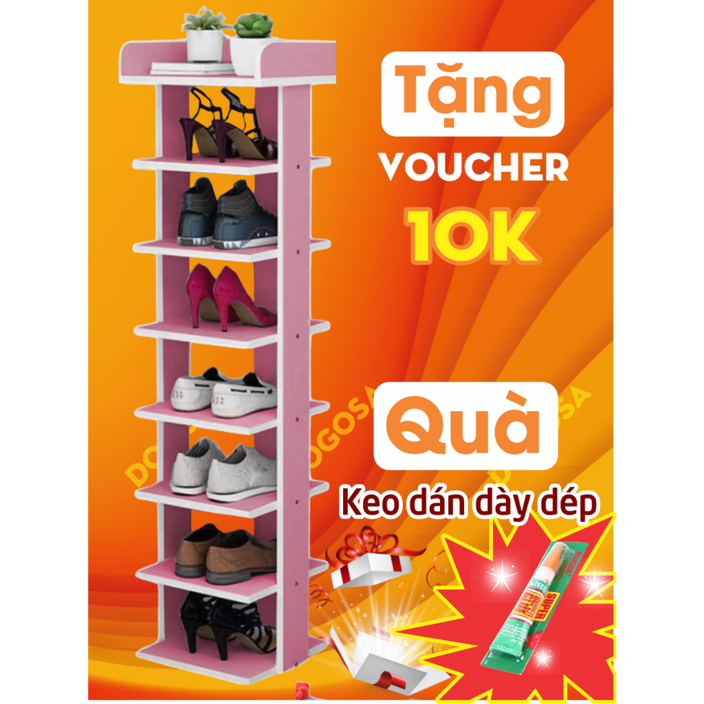 Giá để dép gỗ kệ để giày cao cấp tiết kiệm diện tích chung cư văn phòng màu hồng đơn