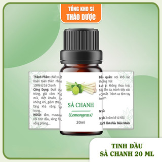 Tinh dầu Sả Chanh 20ml, đuổi muỗi, côn trùng, xông phòng, thiên nhiên nguyên chất