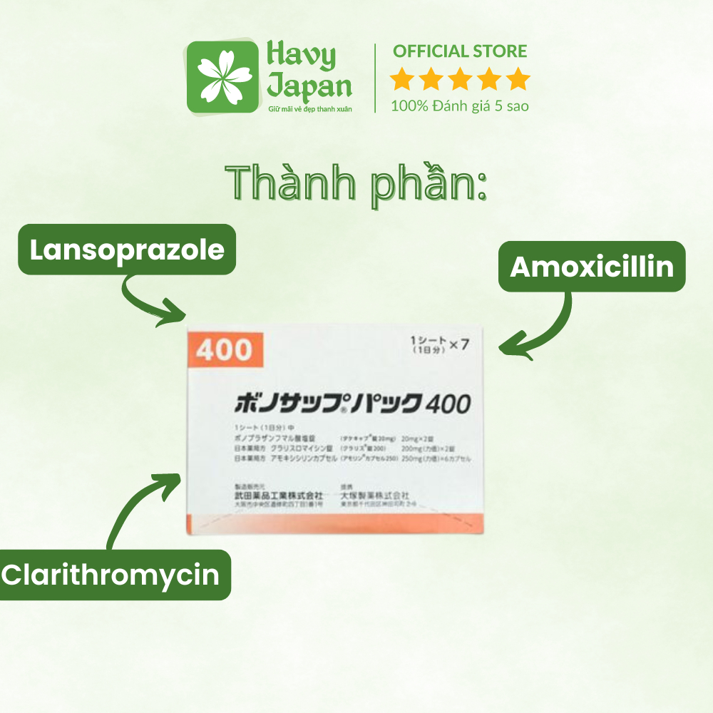 Viên Uống Lansup Hỗ Trợ Cải Thiện Vi Khuẩn HP Dạ Dày 400 10 Viên x 7 Vỉ Nhật Bản