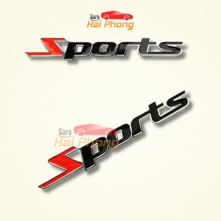 Logo chữ nổi SPORTS kim.loại trang trí ô tô xe máy