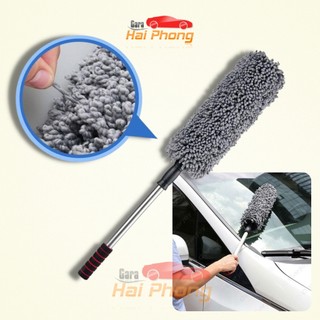 Cây chổi tròn lau bụi bằng sợi dầu, cán dài kim loại , dọn nội thất cho xe hơi, xe ô tô, xe tải