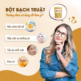 Bột bạch truật 1kg, nguyên chất, thơm mịn, bột thảo mộc pha uống, đắp mặt, làm đẹp - Lãn Ông