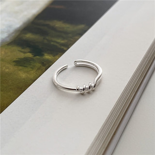 Nhẫn bạc nữ TLEE, nhẫn ngón út móc nối xoắn basic TLEE JEWELRY