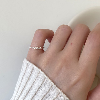 Nhẫn bạc nữ TLEE, nhẫn ngón út móc nối xoắn basic TLEE JEWELRY