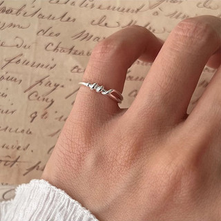 Nhẫn bạc nữ TLEE, nhẫn ngón út móc nối xoắn basic TLEE JEWELRY
