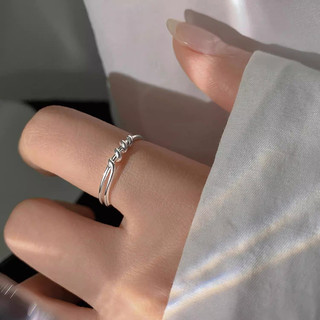 Nhẫn bạc nữ TLEE, nhẫn ngón út móc nối xoắn basic TLEE JEWELRY