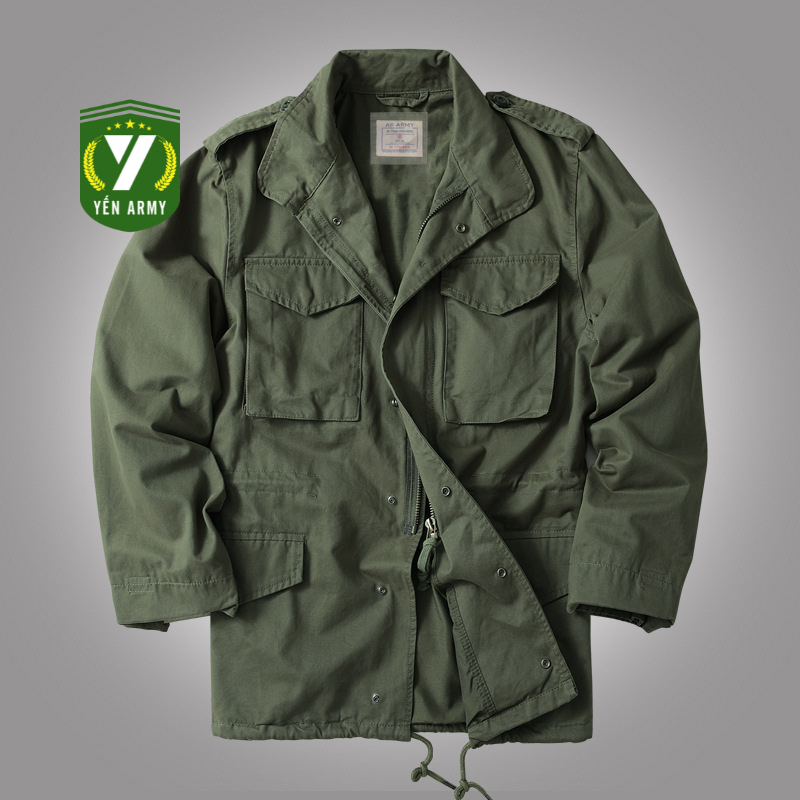 Áo Khoác Kaki Nam Túi Hộp Philaket - Nato - M65 Hàng Kaki 2 Lớp Xịn