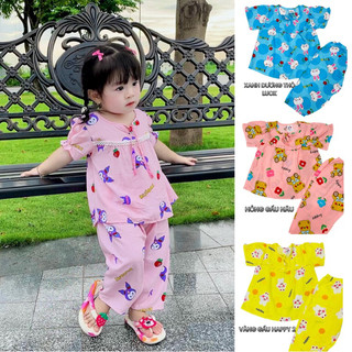 Combo 3 bộ tay ngắn quần dài tole lanh 2 da bé gái mềm mát - tnqd nơ