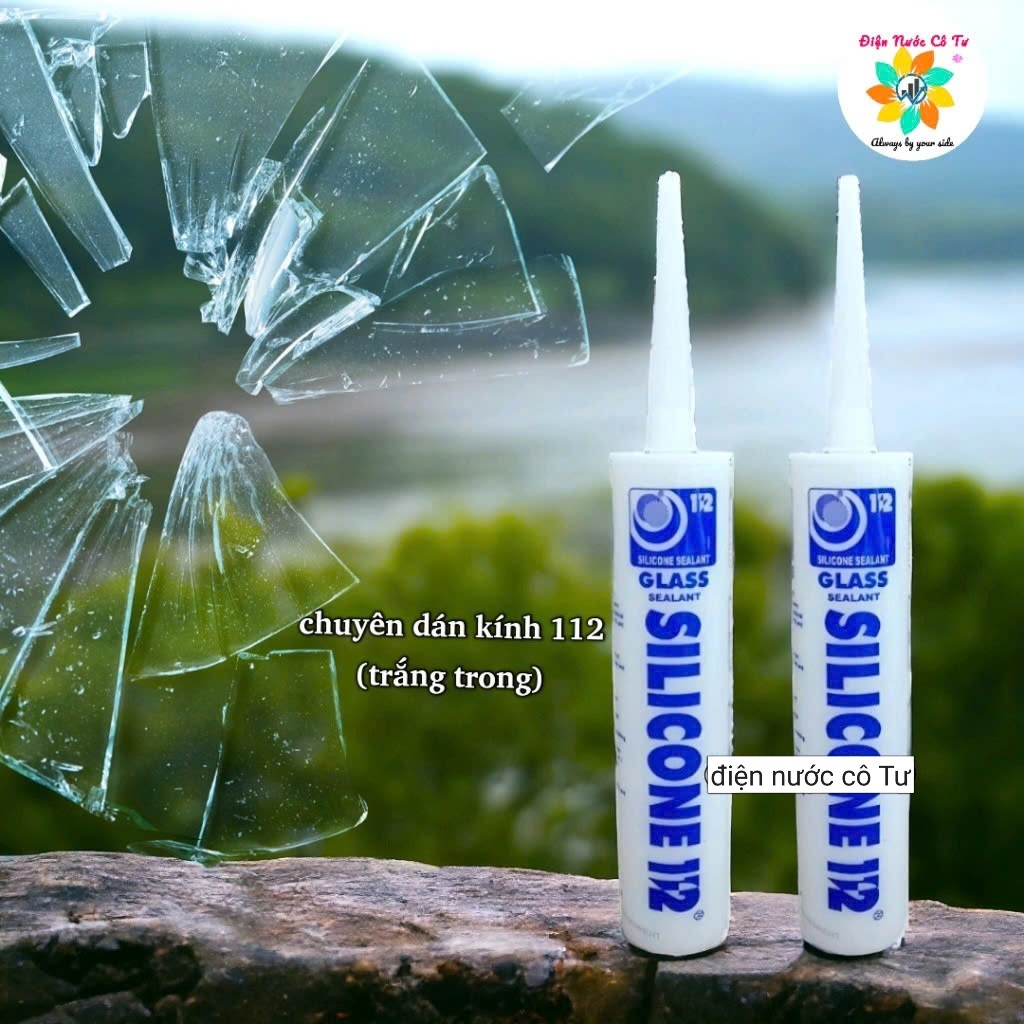 ( 3 CHAI, 5 CHAI) Keo silicone dán kính 112 màu trắng trong (clear)