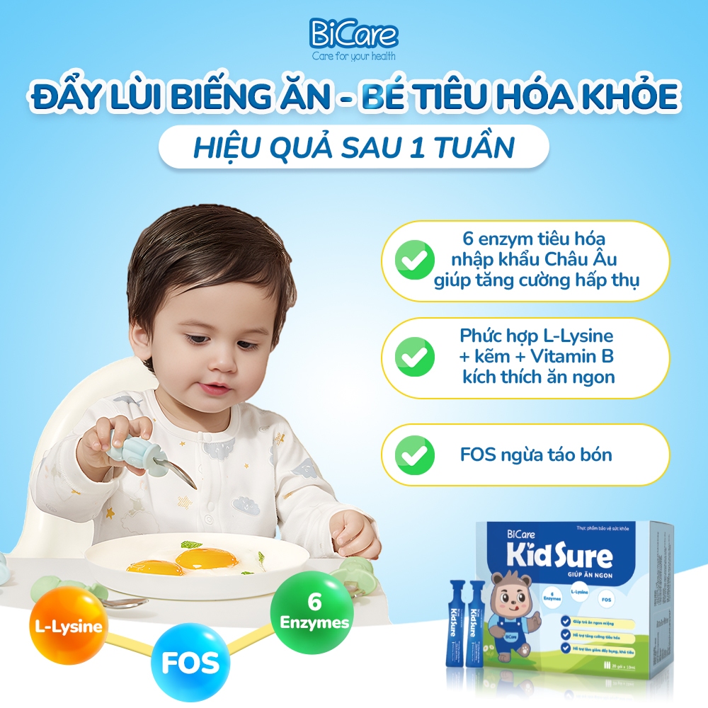 [Có quà] Siro ăn ngon Kidsure Bicare hộp 20 gói - Kiểm tra quà trong giỏ hàng