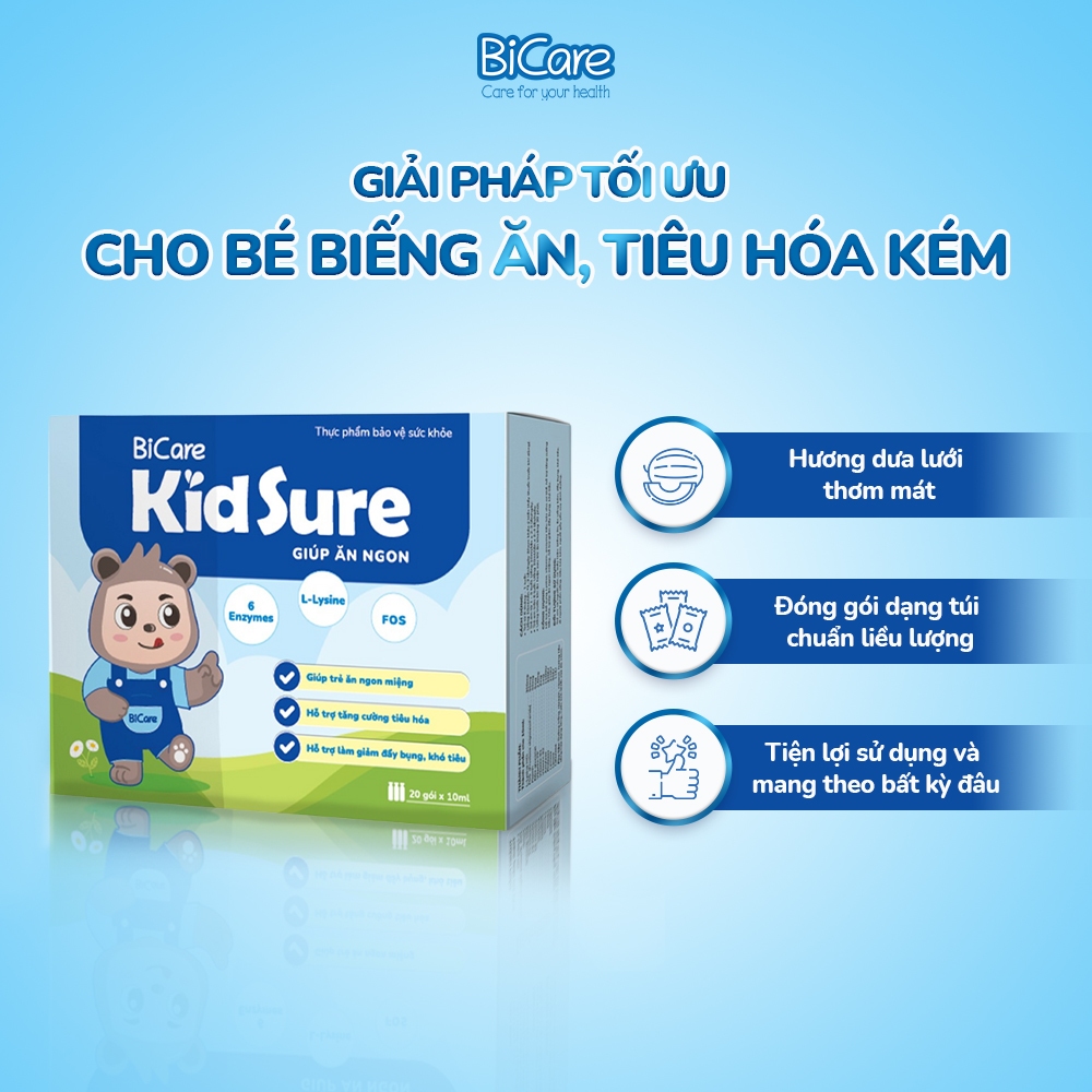 [Có quà] Siro ăn ngon Kidsure Bicare hộp 20 gói - Kiểm tra quà trong giỏ hàng