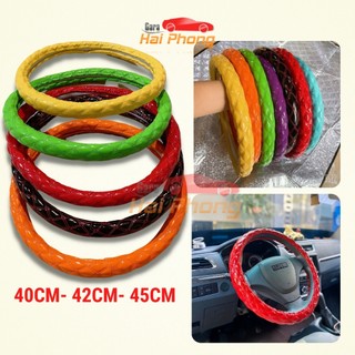 Bọc vô lăng xe tải da bóng Thái Lan siêu chất thể thao size to 40cm- 42cm- 45cm