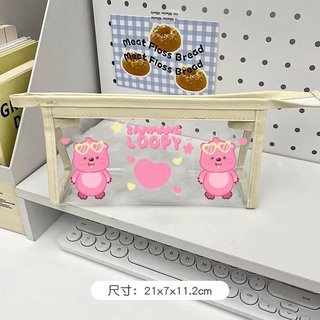Hộp bút tam giác, túi đựng mỹ phẩm trong suốt hình Loopy Capybara