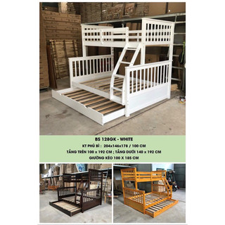 🍁Giường 3 Tầng BF 128 ( Gỗ Tự Nhiên)