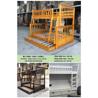 🍁Giường 3 Tầng BF 128 ( Gỗ Tự Nhiên)