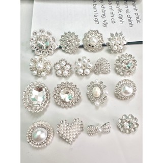 cúc áo kim loại gắn đá có chân khâu cao cấp nhiều mẫu [video kèm ảnh thật 100%]