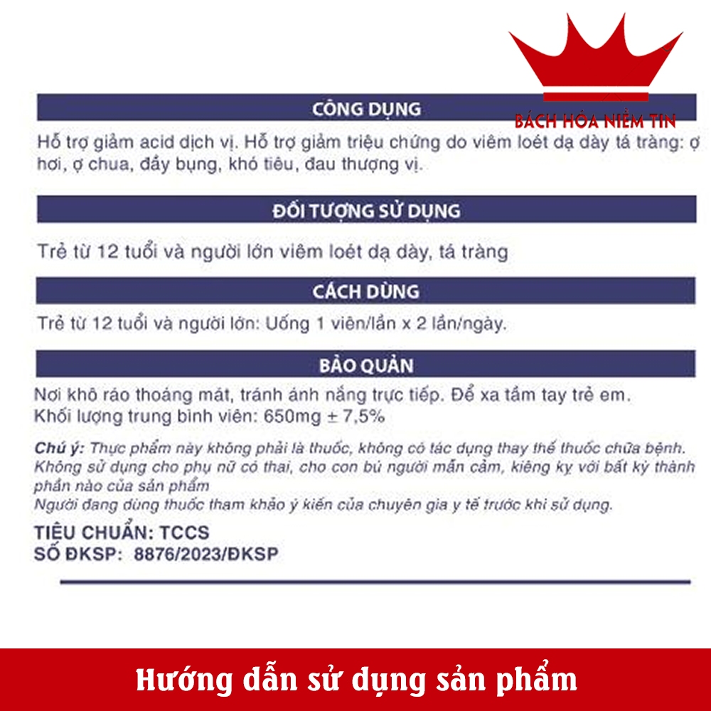Viên Dạ dày An Vị Khang - hộp 30 viên - giảm viêm loét dạ dày tá tràng, giúp tiêu hóa khỏe