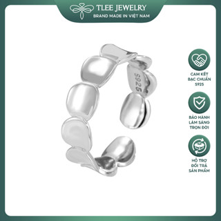 Nhẫn bạc nữ TLEE, nhẫn ngón út hạt tròn tiếp nối bản nhỏ xinh xắn TLEE JEWELRY