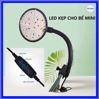 Đèn Kẹp Tròn WRGB QLV6-QLV8 Cổng USB Điều Chỉnh 360 Độ, Chế Độ Đổi Màu RGB Cho Bể Cá, Bể Thủy Sinh