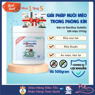 [Mua 1 Tặng 5] Men khử khuẩn Ecopets Bioline BS1 Cho Cát Vệ Sinh Mèo Hũ Siêu Tiết Kiệm 500gr