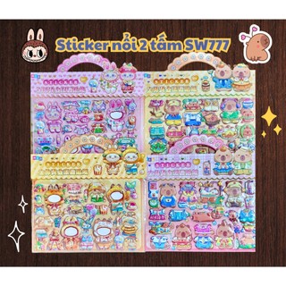 Sticker nổi dễ thương, hình dán nổi động vật, búp bê, siêu nhân, công chúa